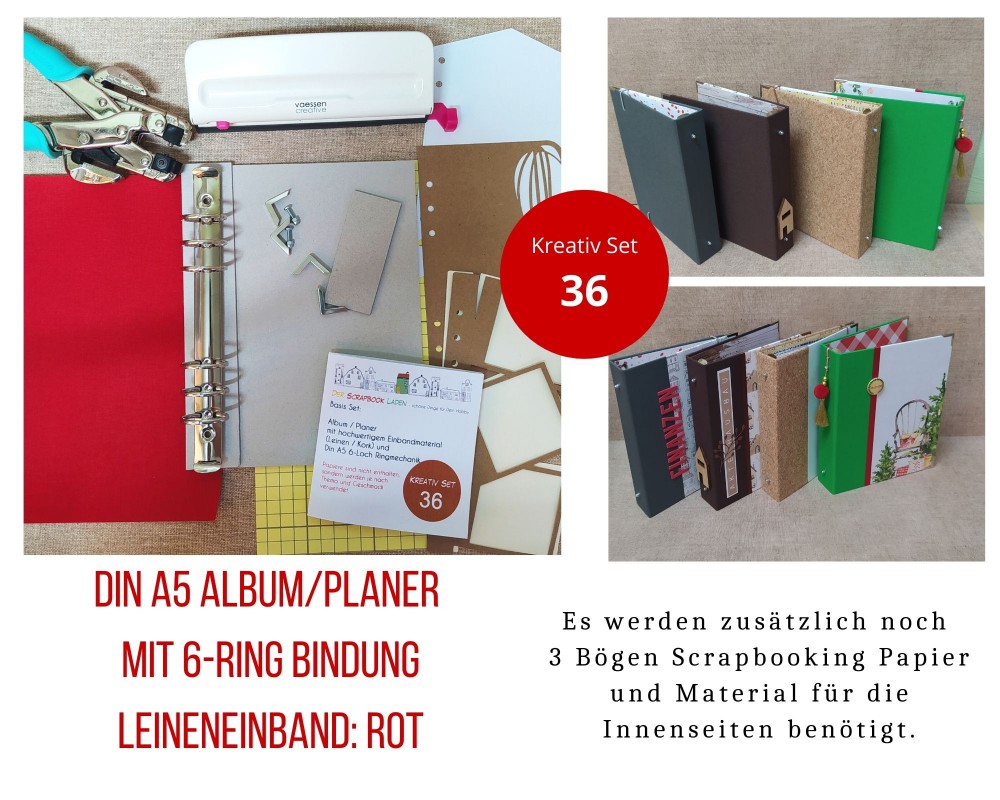 Kreativ Set 36 - Basis Set rot - 6-Loch Planer - zum Schließen ins Bild klicken